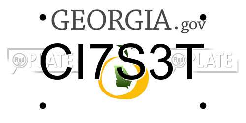 CI7S3T Georgia License Plate