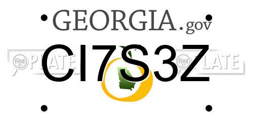 CI7S3Z Georgia License Plate
