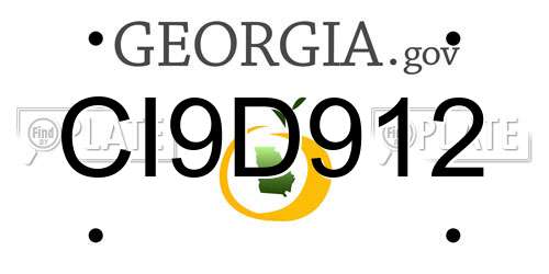 CI9D912 Georgia License Plate