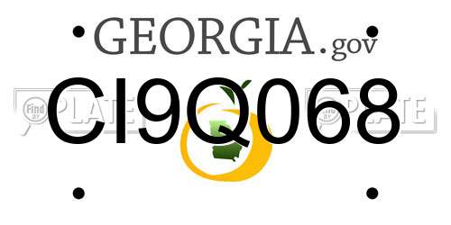 CI9Q068 Georgia License Plate