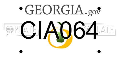 CIA064 Georgia License Plate
