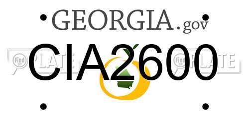 CIA2600 Georgia License Plate