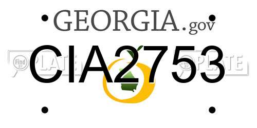 CIA2753 Georgia License Plate