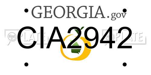 CIA2942 Georgia License Plate