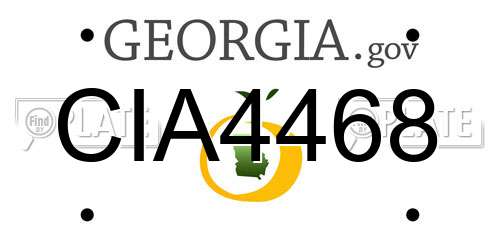 CIA4468 Georgia License Plate