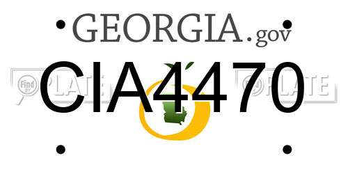 CIA4470 Georgia License Plate