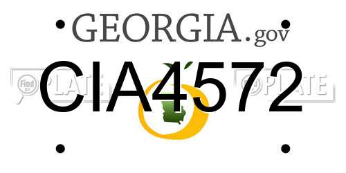 CIA4572 Georgia License Plate