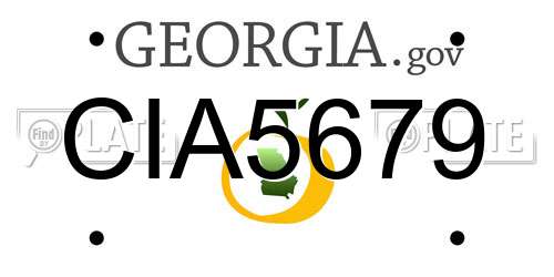 CIA5679 Georgia License Plate