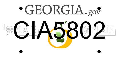 CIA5802 Georgia License Plate