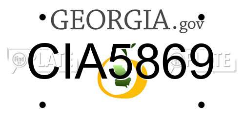 CIA5869 Georgia License Plate