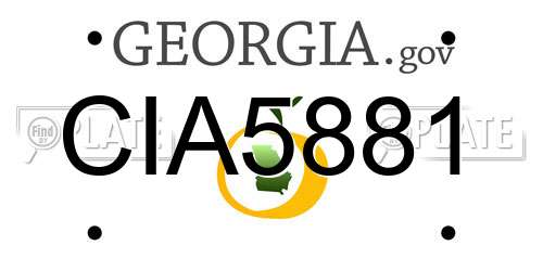 CIA5881 Georgia License Plate