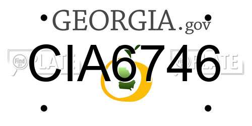 CIA6746 Georgia License Plate
