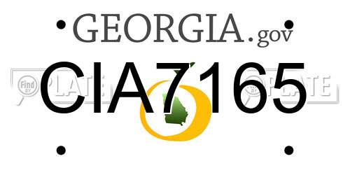 CIA7165 Georgia License Plate