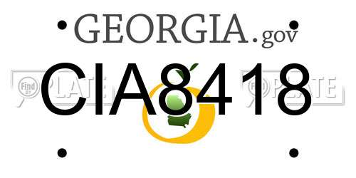 CIA8418 Georgia License Plate