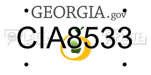 CIA8533 Georgia License Plate