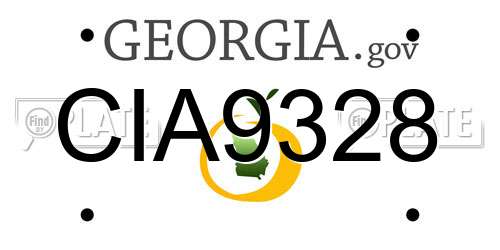 CIA9328 Georgia License Plate