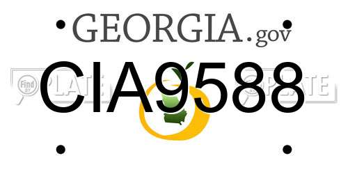 CIA9588 Georgia License Plate