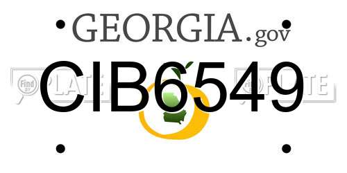CIB6549 Georgia License Plate