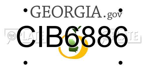 CIB6886 Georgia License Plate