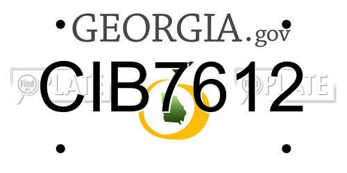 CIB7612 Georgia License Plate