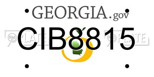 CIB8815 Georgia License Plate