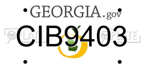CIB9403 Georgia License Plate
