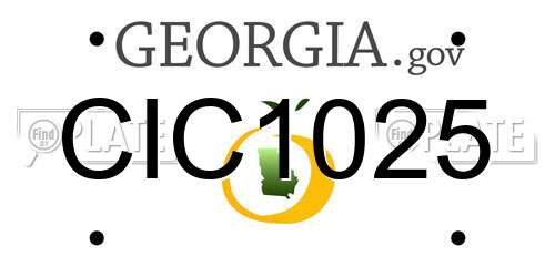 CIC1025 Georgia License Plate