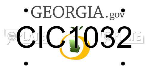 CIC1032 Georgia License Plate