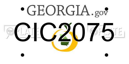 CIC2075 Georgia License Plate