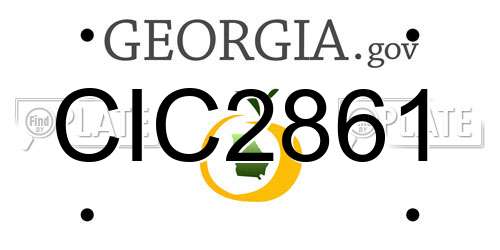 CIC2861 Georgia License Plate