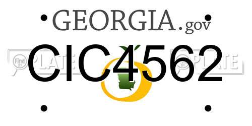 CIC4562 Georgia License Plate