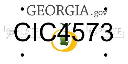 CIC4573 Georgia License Plate