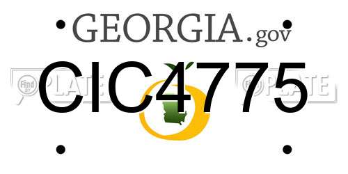 CIC4775 Georgia License Plate