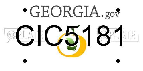 CIC5181 Georgia License Plate