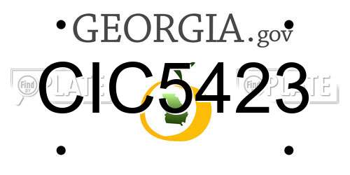 CIC5423 Georgia License Plate