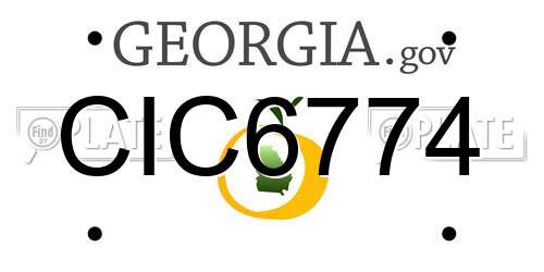 CIC6774 Georgia License Plate