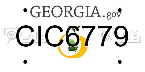 CIC6779 Georgia License Plate