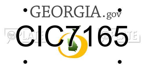 CIC7165 Georgia License Plate
