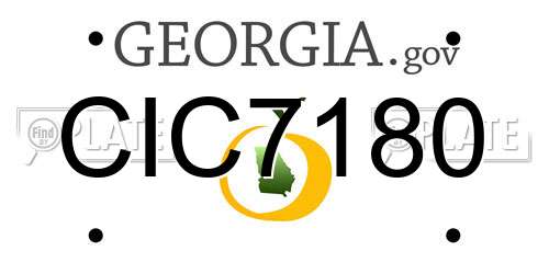 CIC7180 Georgia License Plate