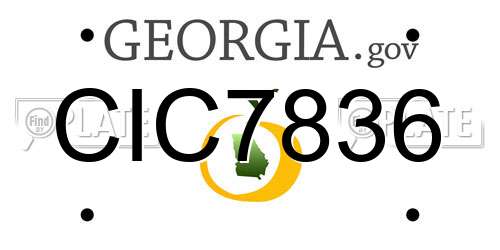 CIC7836 Georgia License Plate