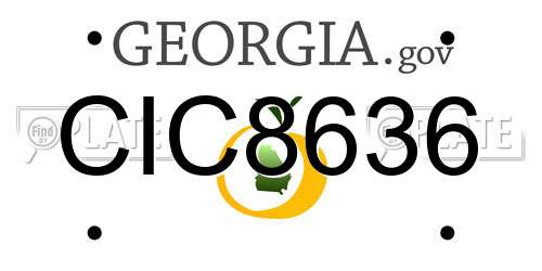 CIC8636 Georgia License Plate