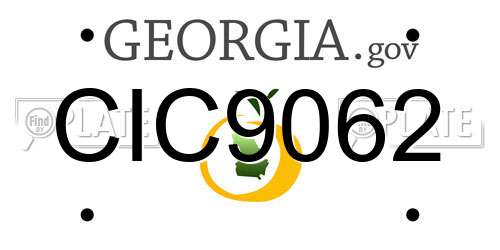 CIC9062 Georgia License Plate