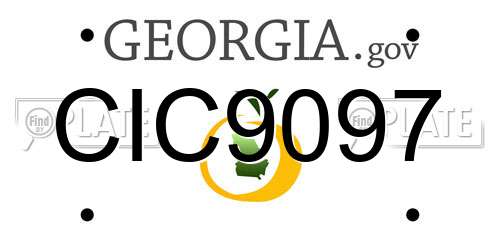 CIC9097 Georgia License Plate