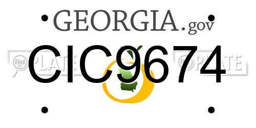 CIC9674 Georgia License Plate