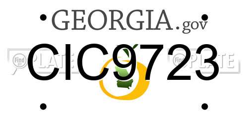CIC9723 Georgia License Plate