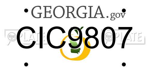CIC9807 Georgia License Plate