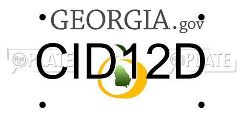CID12D Georgia License Plate