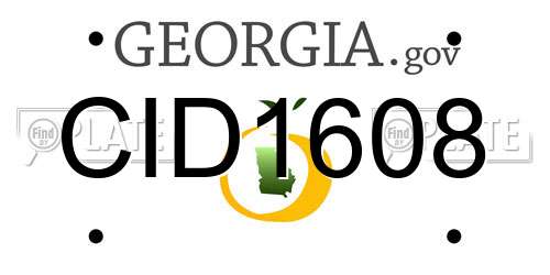 CID1608 Georgia License Plate