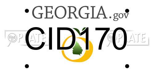 CID170 Georgia License Plate