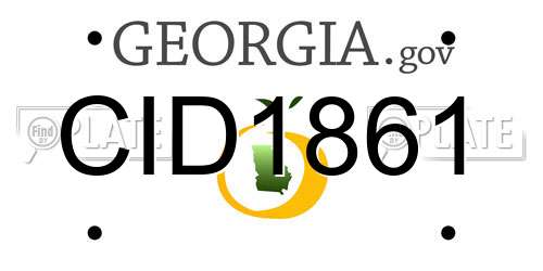 CID1861 Georgia License Plate